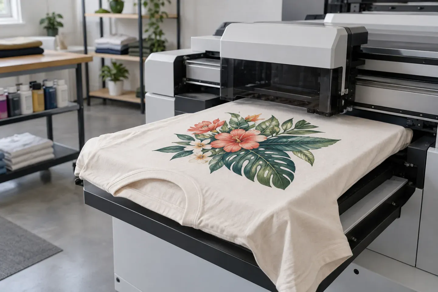 Detailed full-color artwork printed directly onto a cotton t-shirt